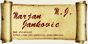Marjan Janković vizit kartica